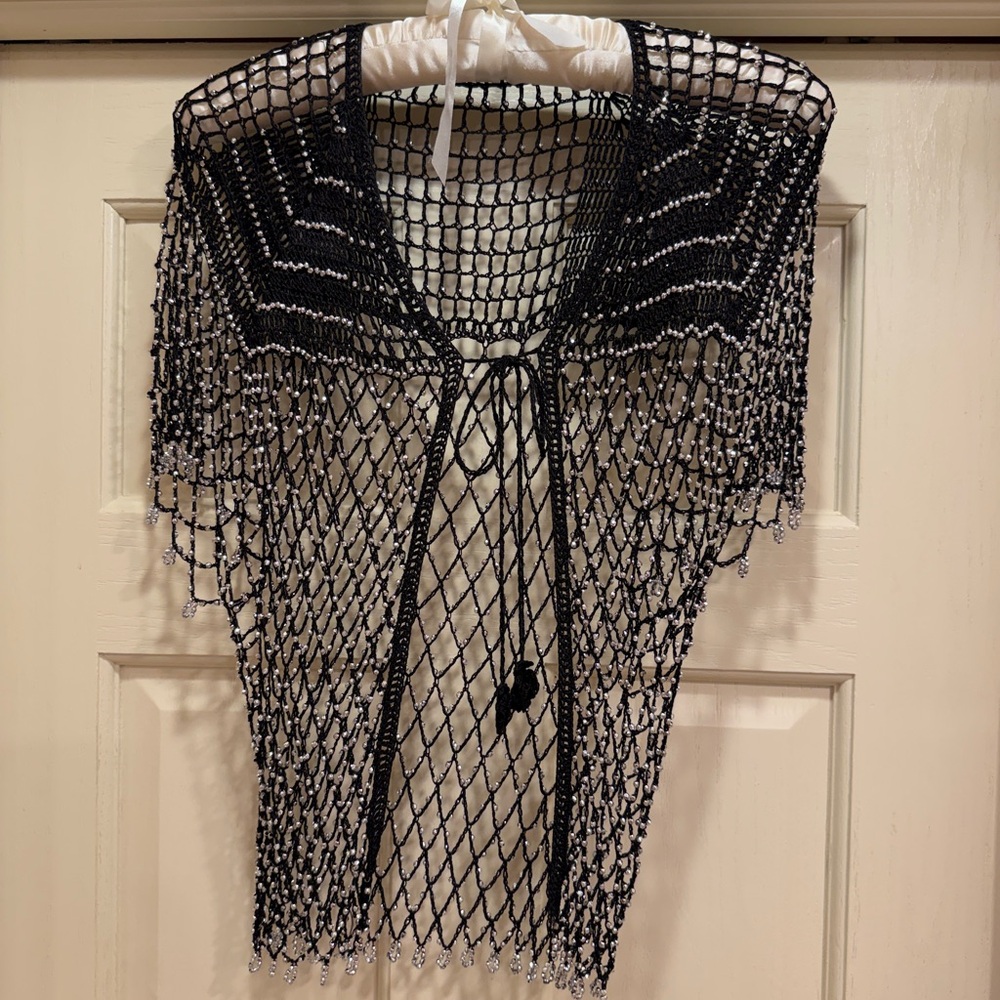 Elegant Black Beaded Women's Sweater